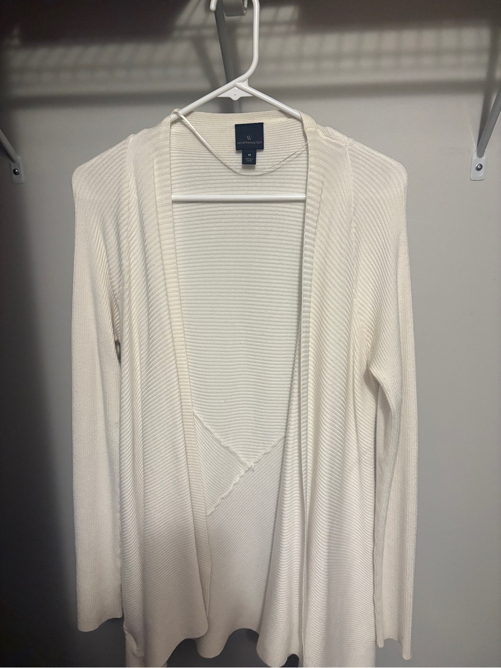 Worthington Ivory Ribbed Crew Neck Sweater